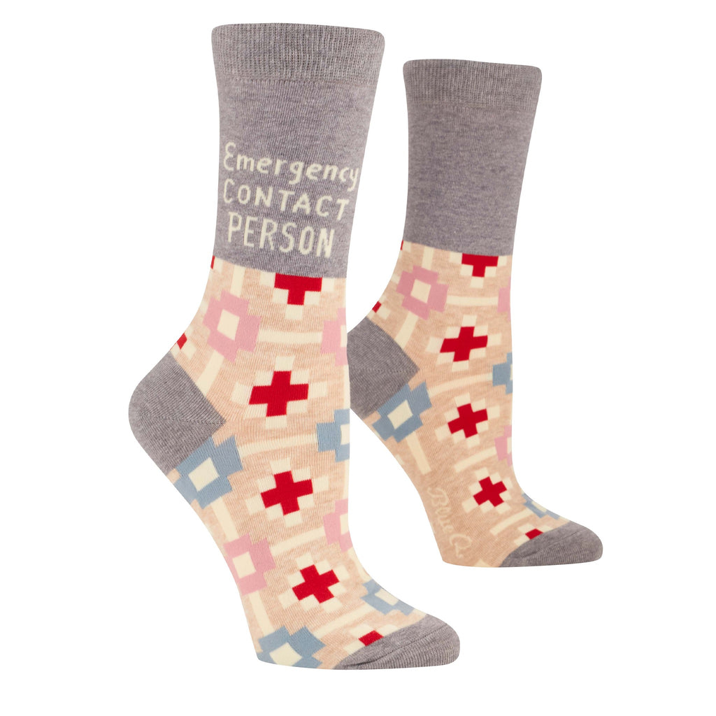 Emergency Contact Crew Socks.