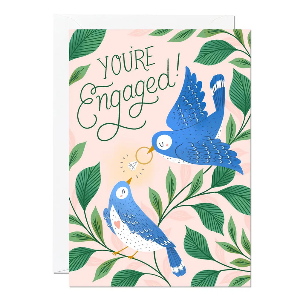Engaged Blue Birds Card.