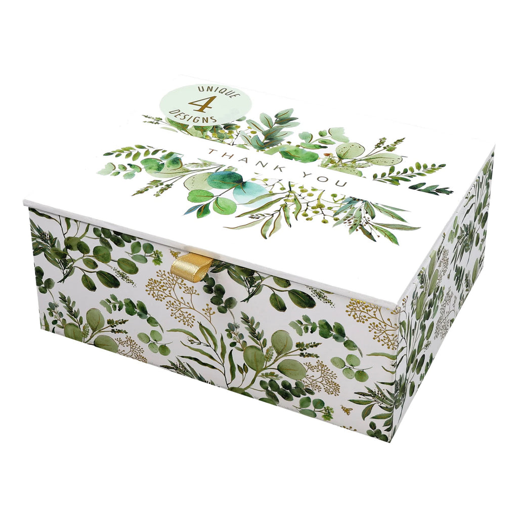 Eucalyptus Premium Thank You Note Cards  closed box.