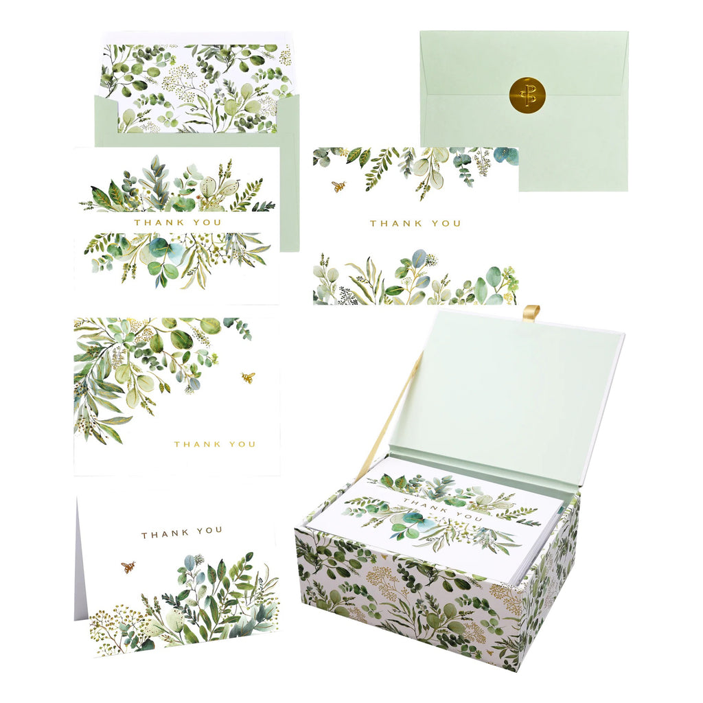 Eucalyptus Premium Thank You Note Cards.