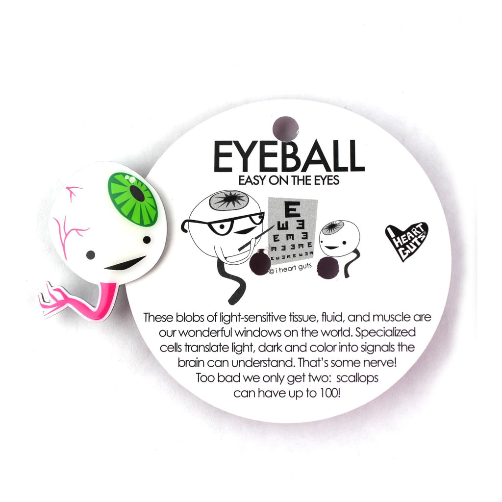 Eyeball Lapel Pin features.