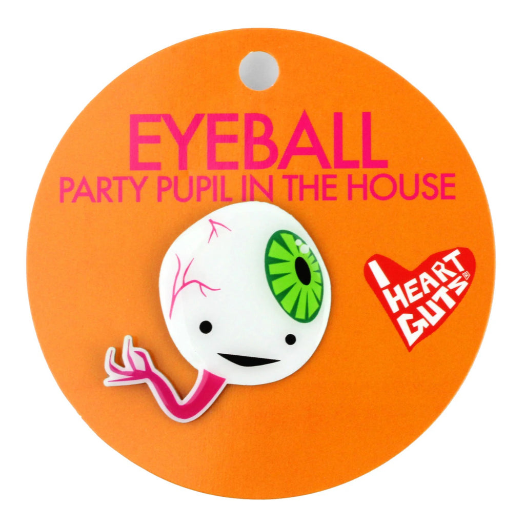 Eyeball Lapel Pin packaging.