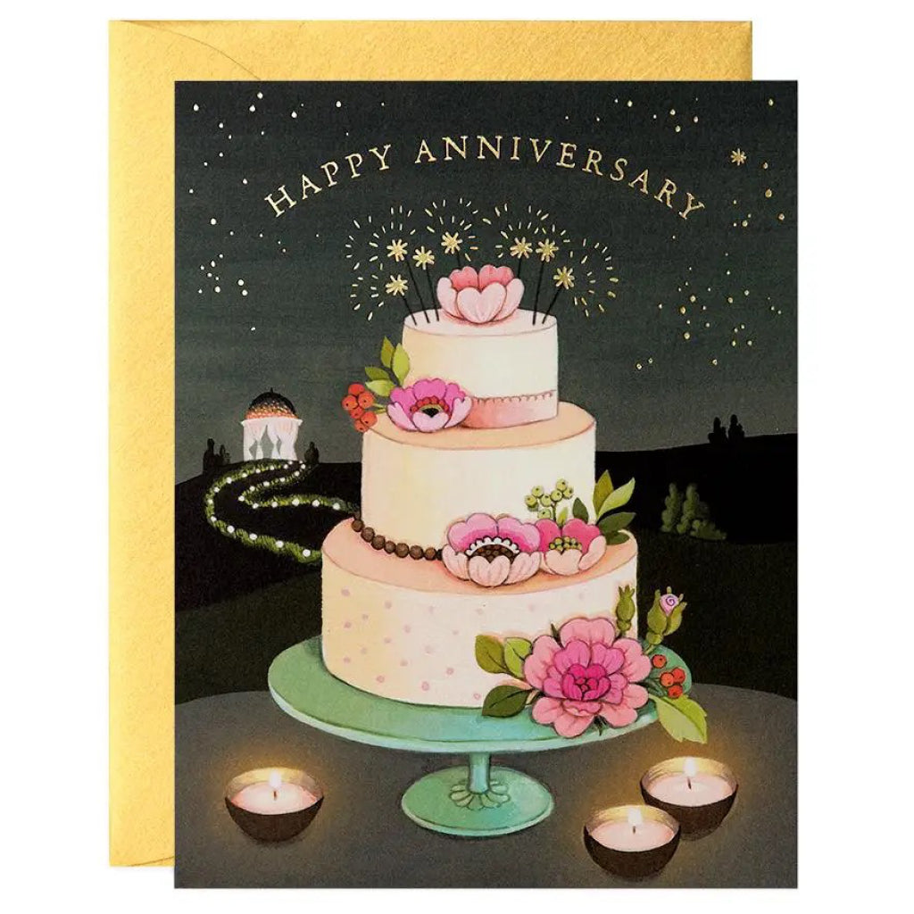 Fancy Cake Anniversary Card.