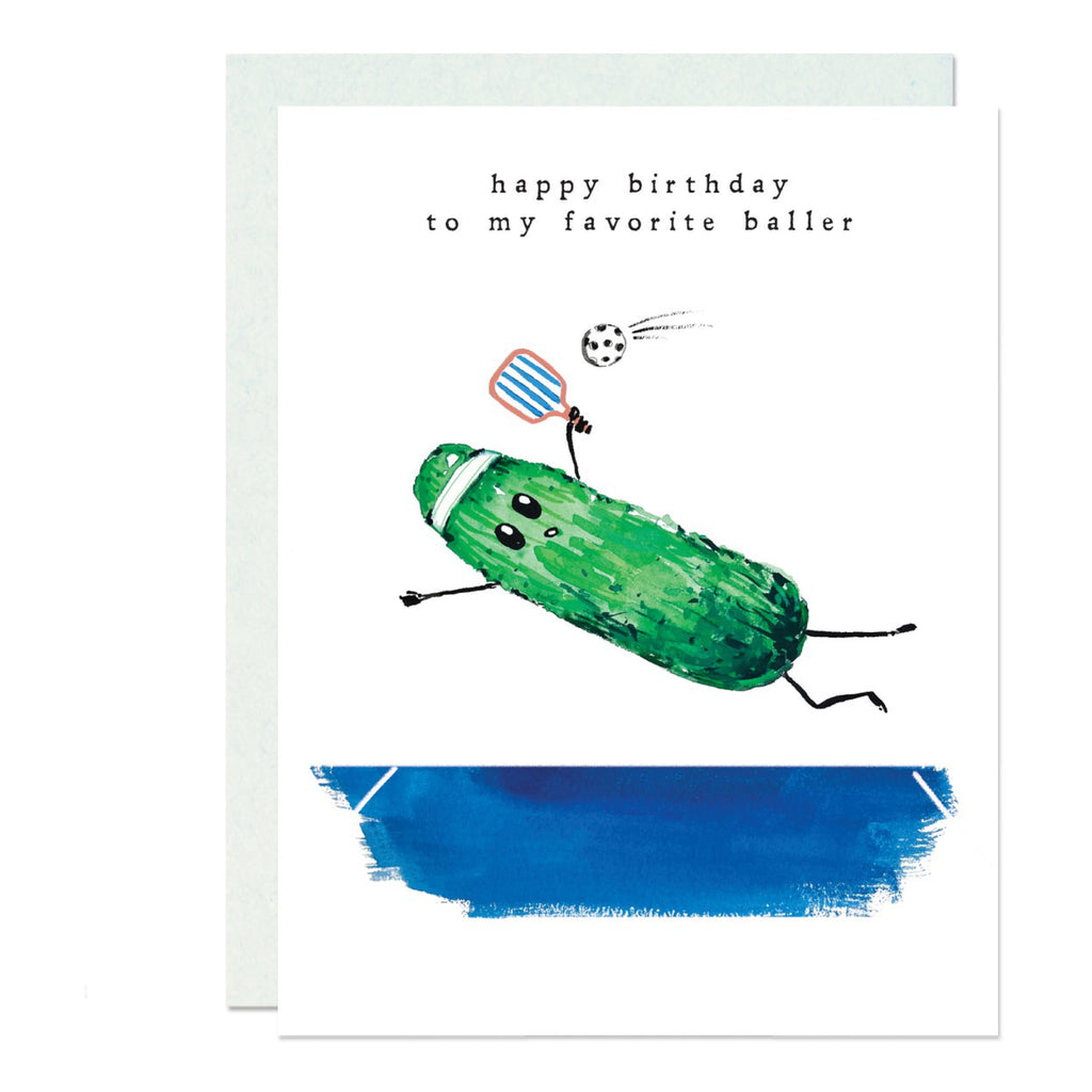 Favourite Baller Pickleball Birthday Card.