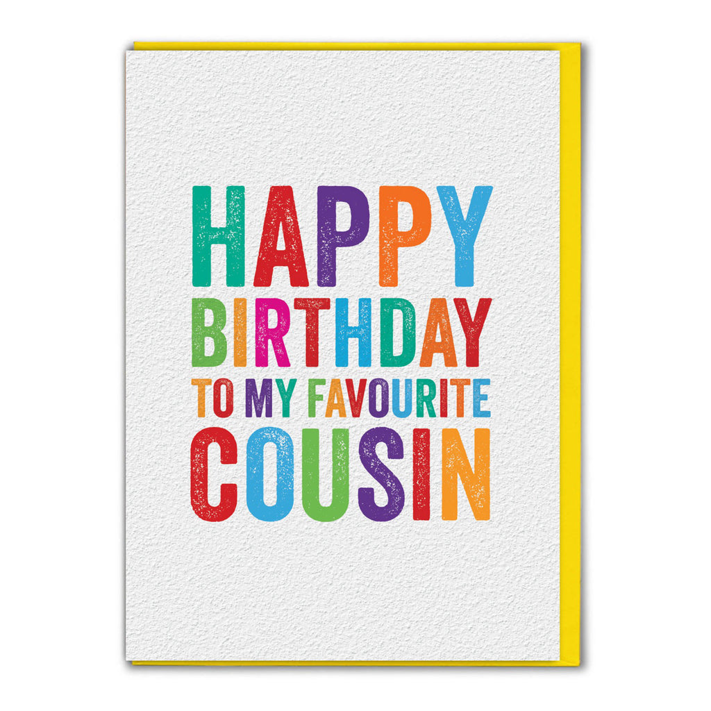 Favourite Cousin Birthday Card.