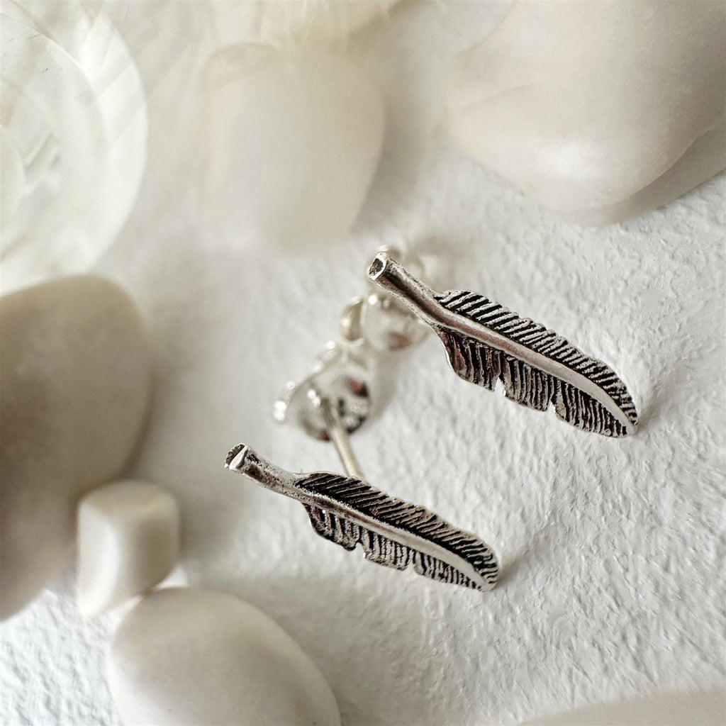 Feather Style Earring Sterling Silver.
