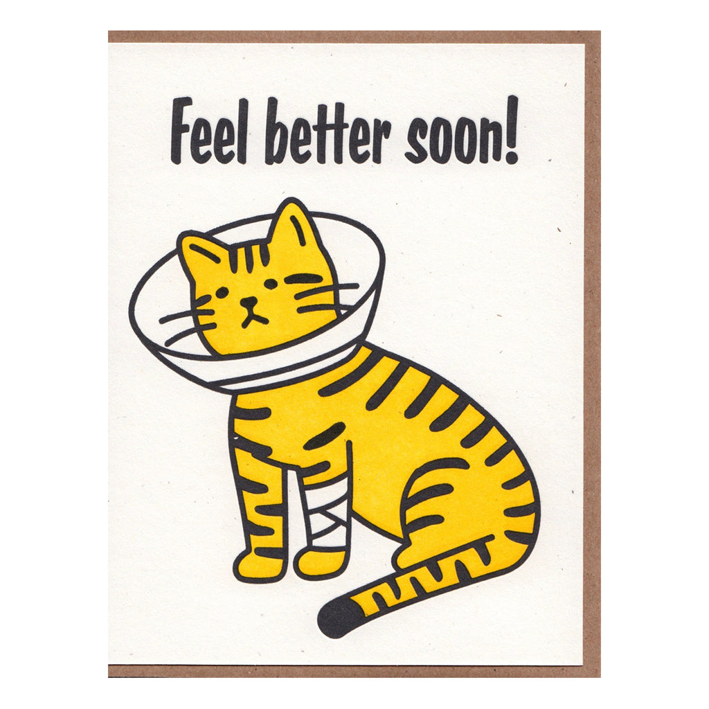 Feel Better Cat Greeting Card.