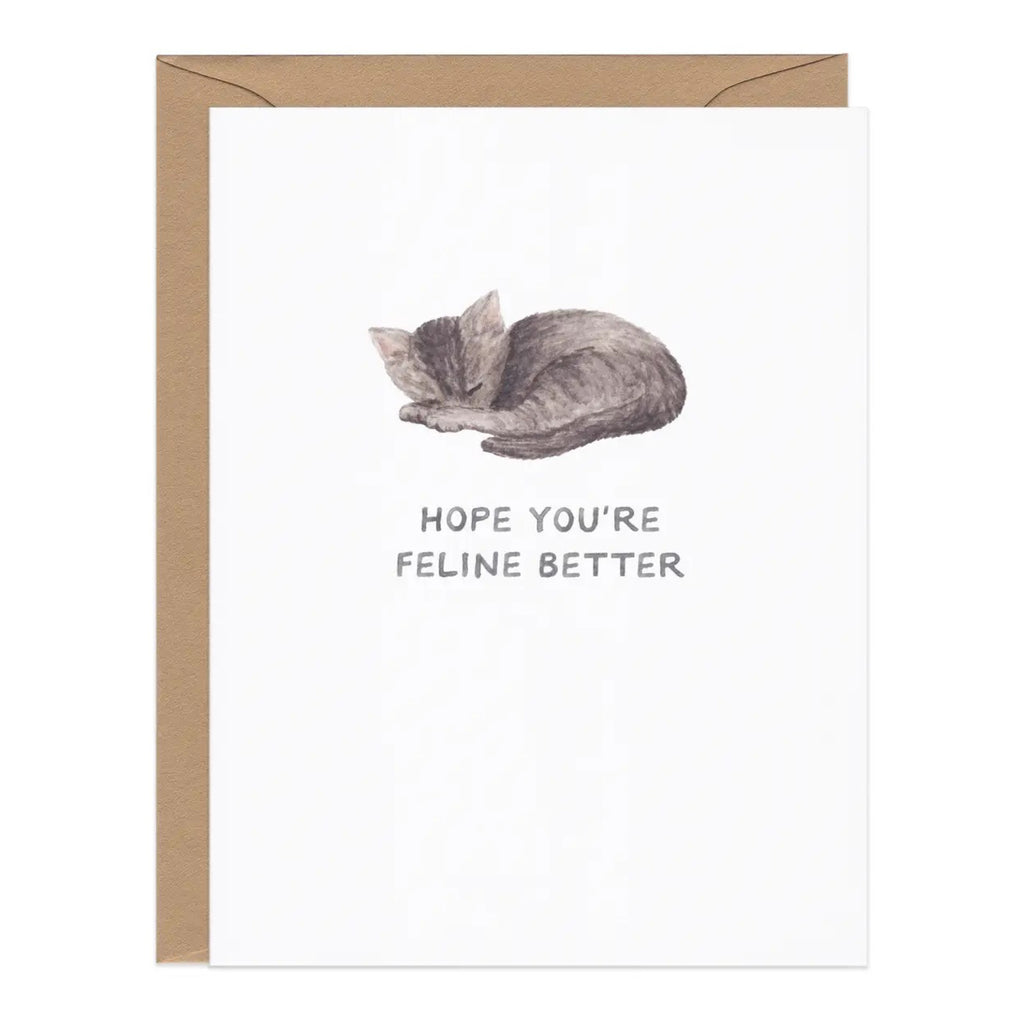 Feline Better Cat Get Well Card.