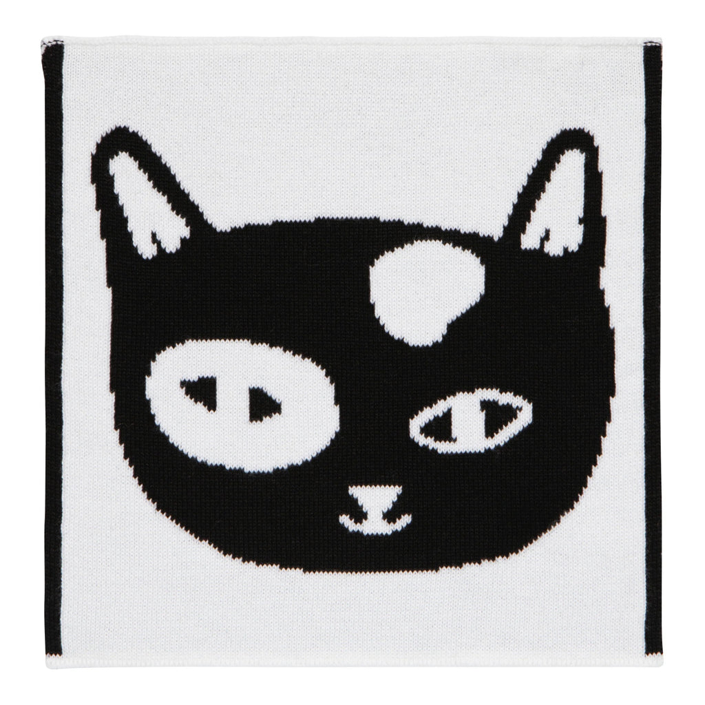 Feline Fine Knit Dishcloth back.