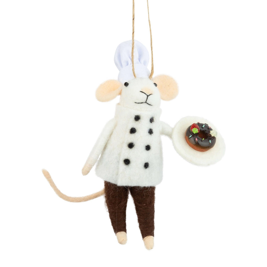 Felt Chef Mouse Ornament.