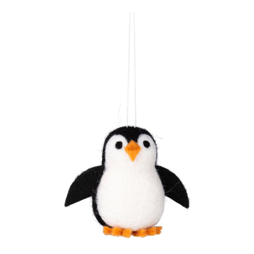 Felt Penguin Ornament Black & White.