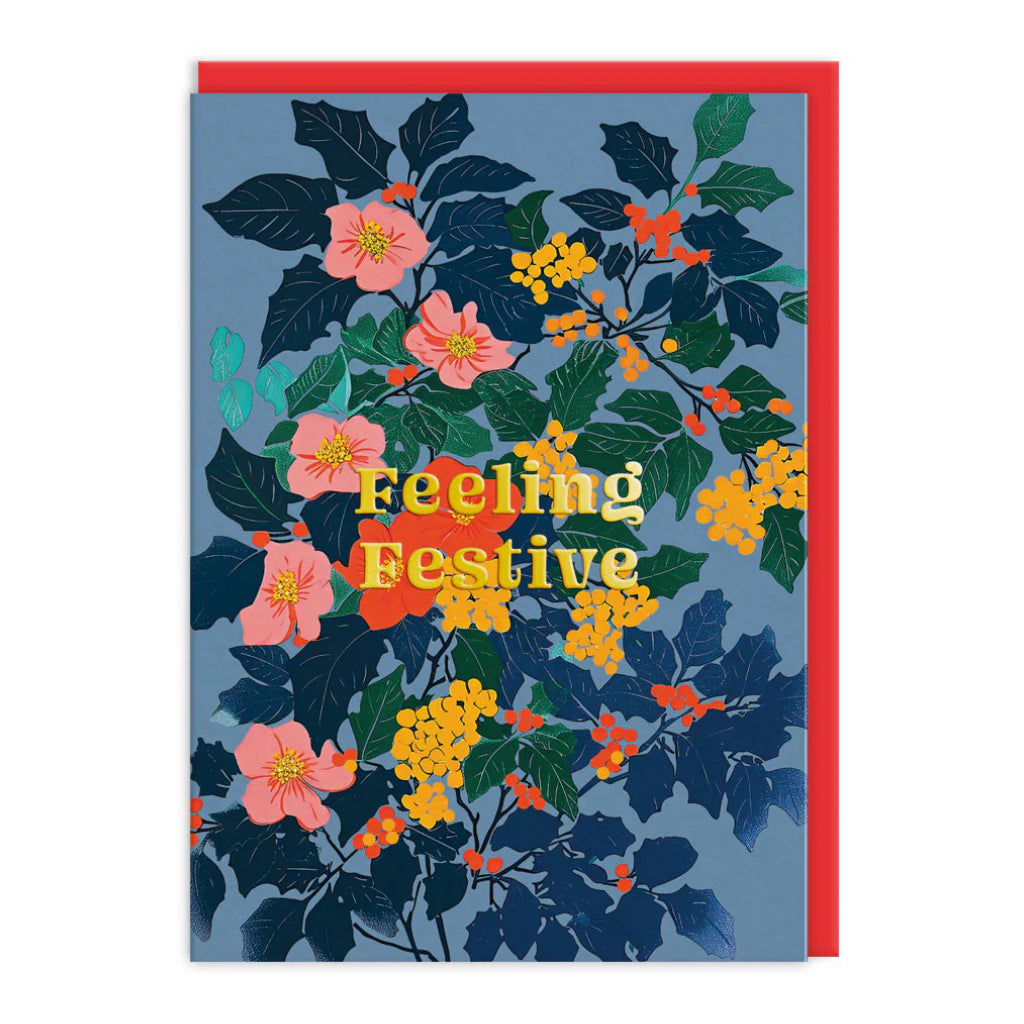 Festive Floral Christmas Card Pack - design 1.