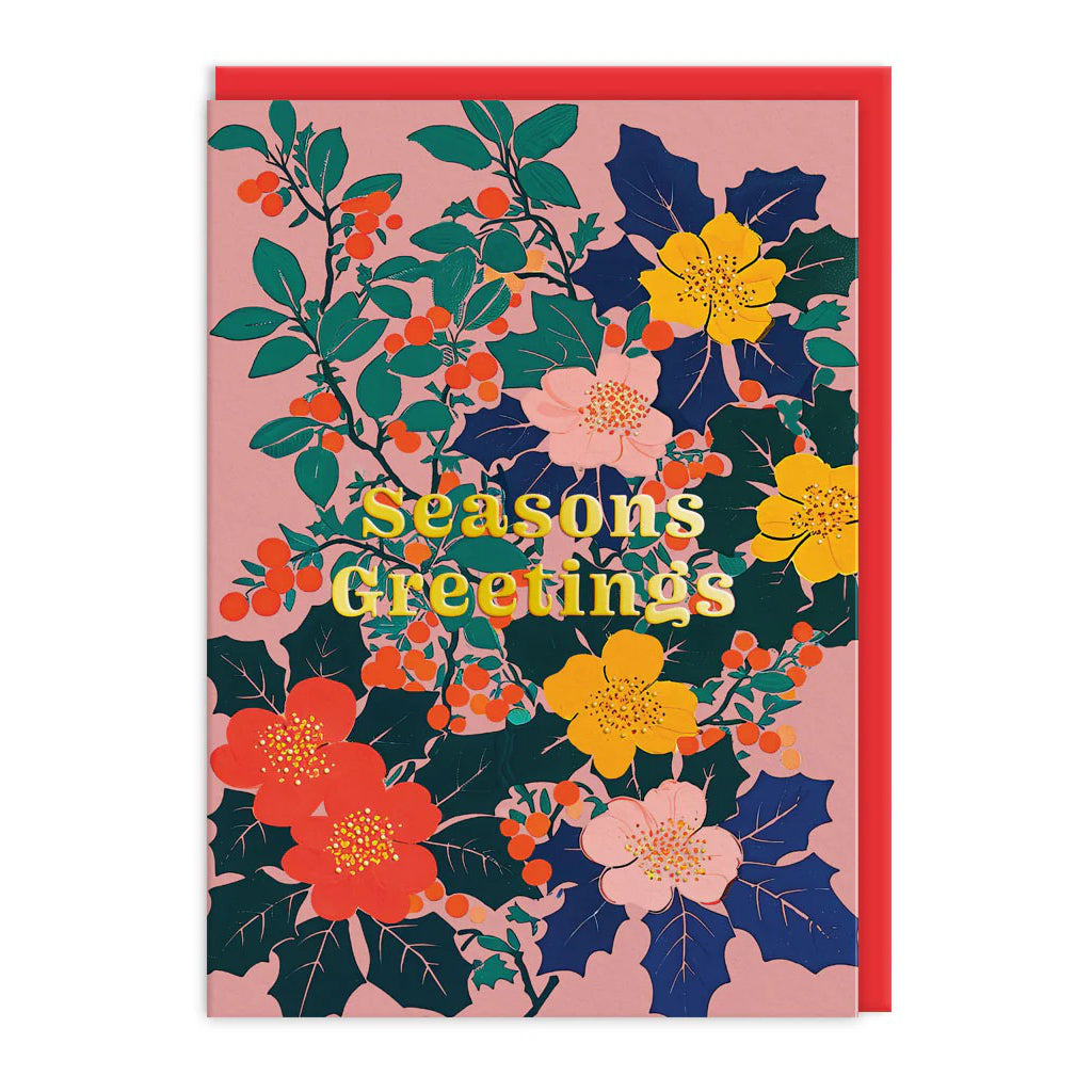 Festive Floral Christmas Card Pack - design 2.