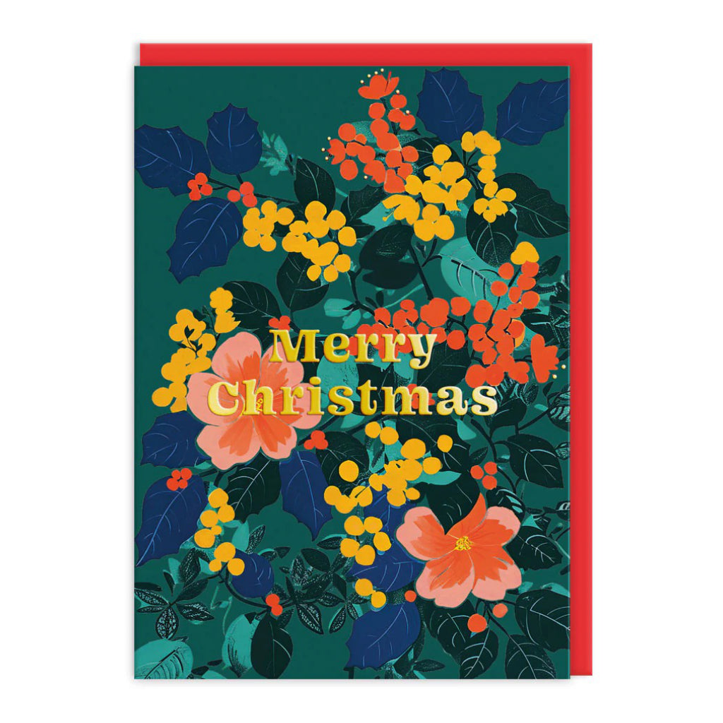 Festive Floral Christmas Card Pack - design 3.