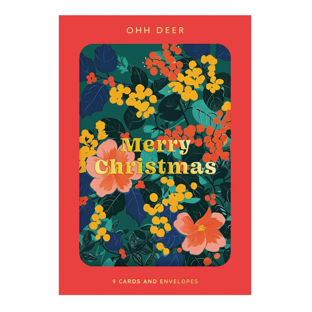 Festive Floral Christmas Card Pack.