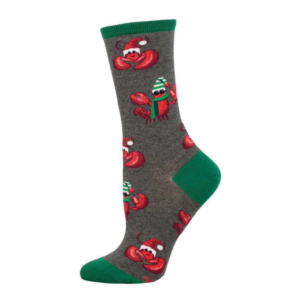 Festive Lobsters Socks Charcoal Heather.