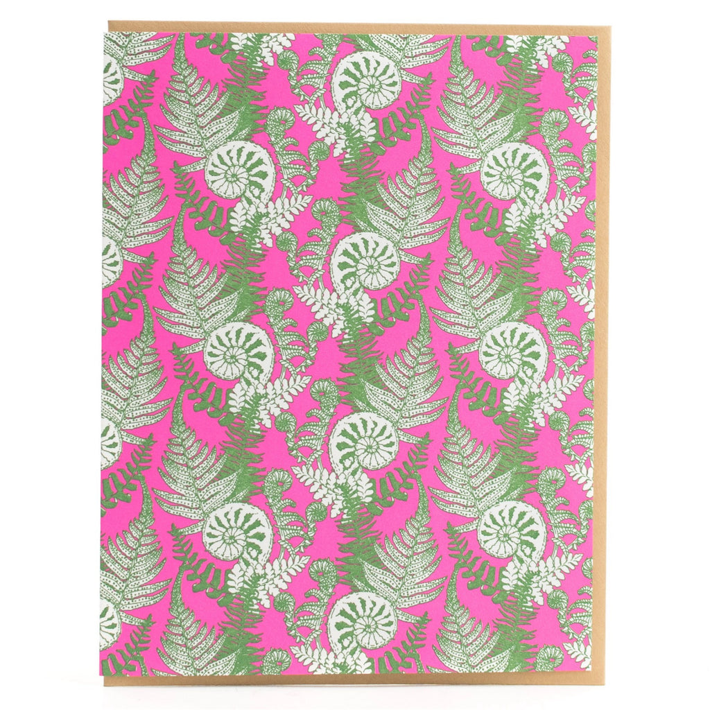 Fiddlehead Fern Pattern Blank Card.