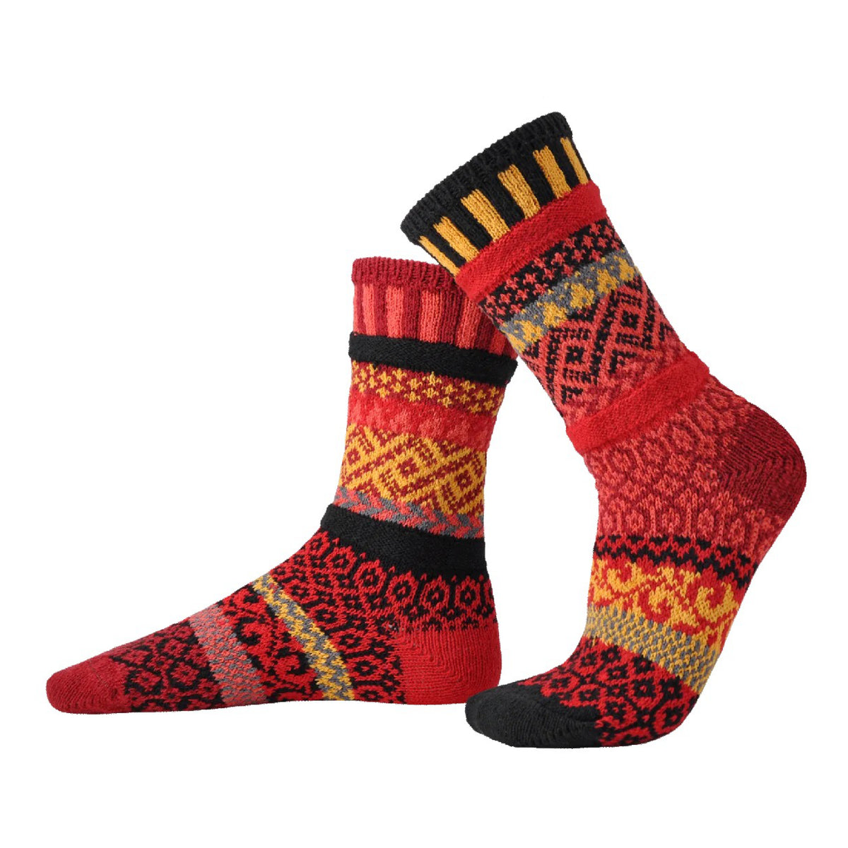 Fire Mismatched Crew Socks | Solmate – Outer Layer