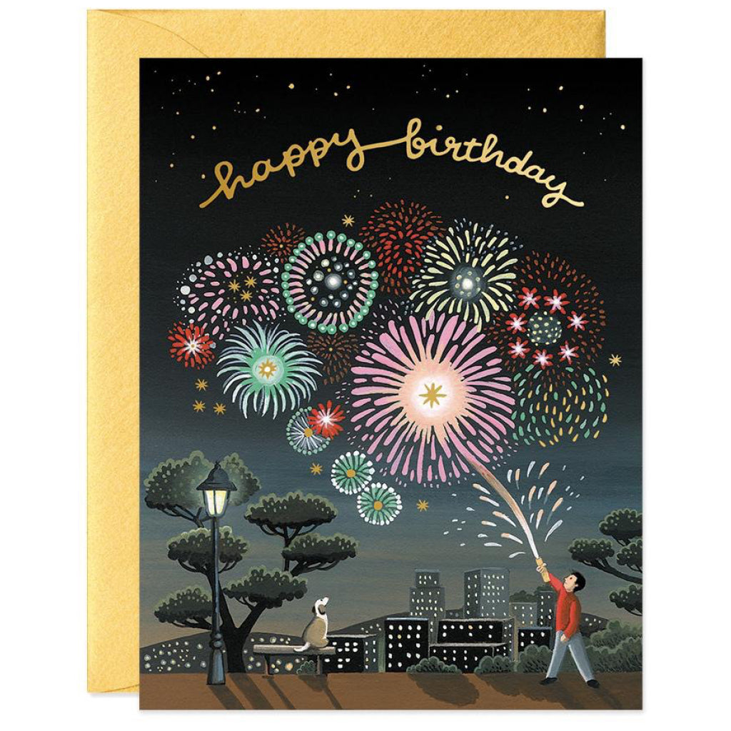 Fireworks Birthday Greeting Card.