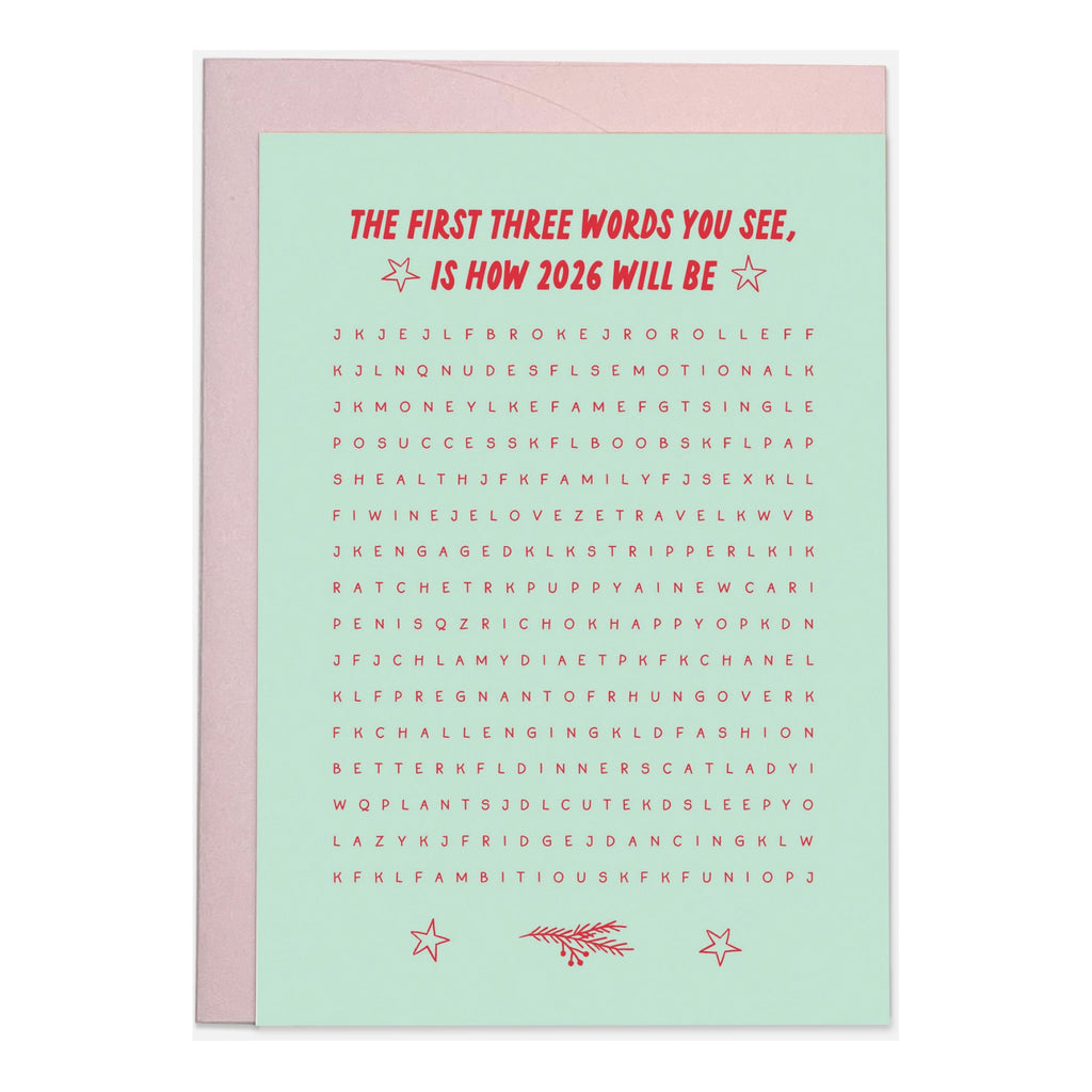 First Three Words 2026 Card.