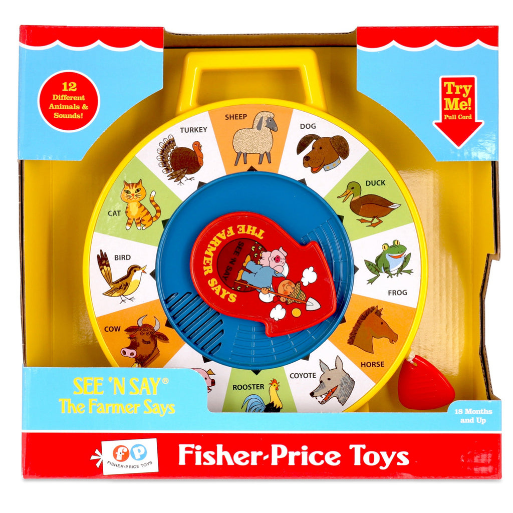 Fisher Price See N' Say packaging.