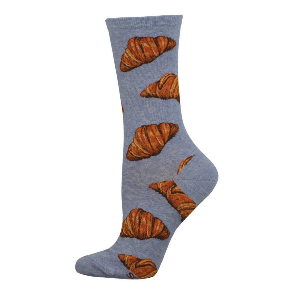 Flaky Croissant Socks Blue Heather.