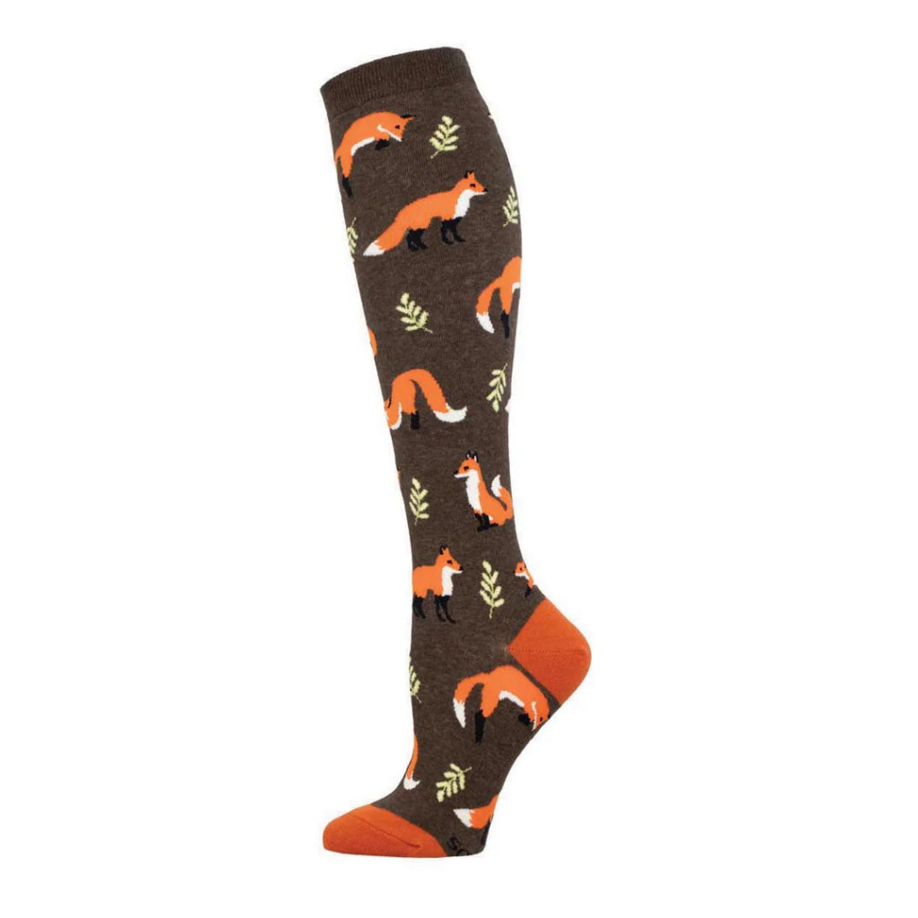 Fleet As A Fox Knee High Socks Brown Heather.