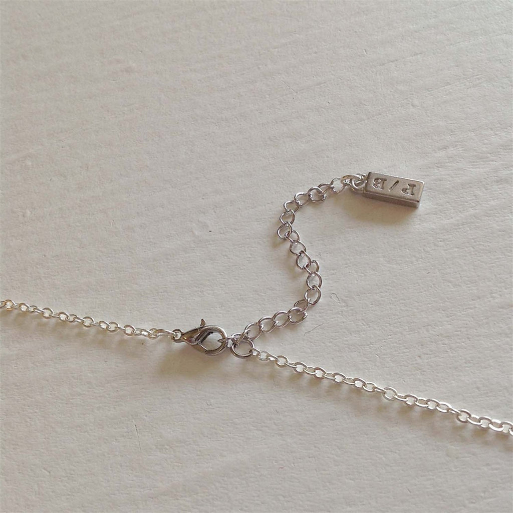 Floral Design Teardrop Locket Necklace Silver clasp.