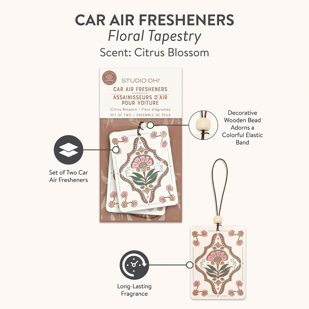 Floral Tapestry Car Air Freshener features.