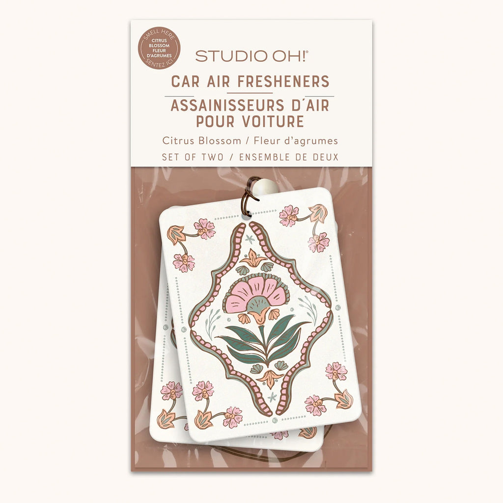 Floral Tapestry Car Air Freshener packaging.