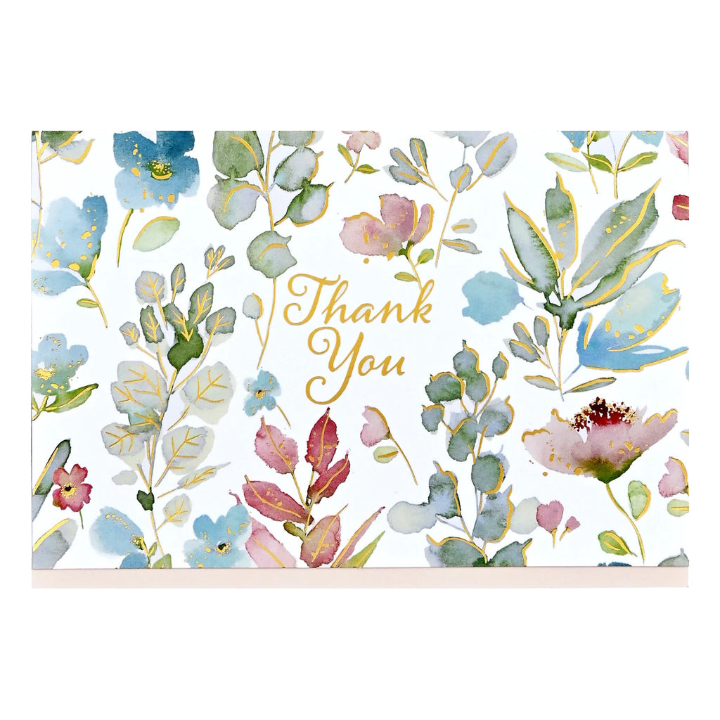 Floral Watercolor Boxed Thank You Card.