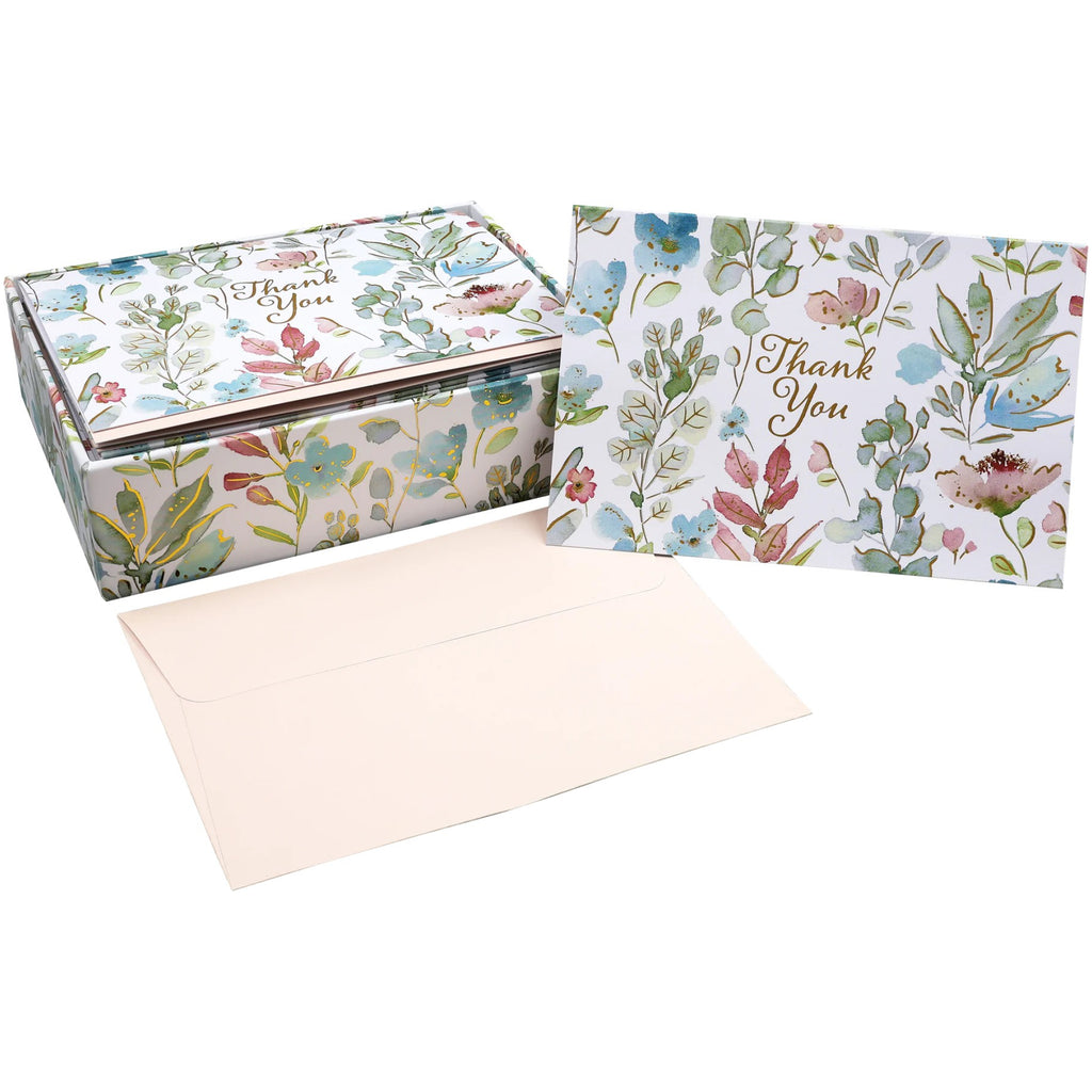 Floral Watercolor Boxed Thank You Cards.