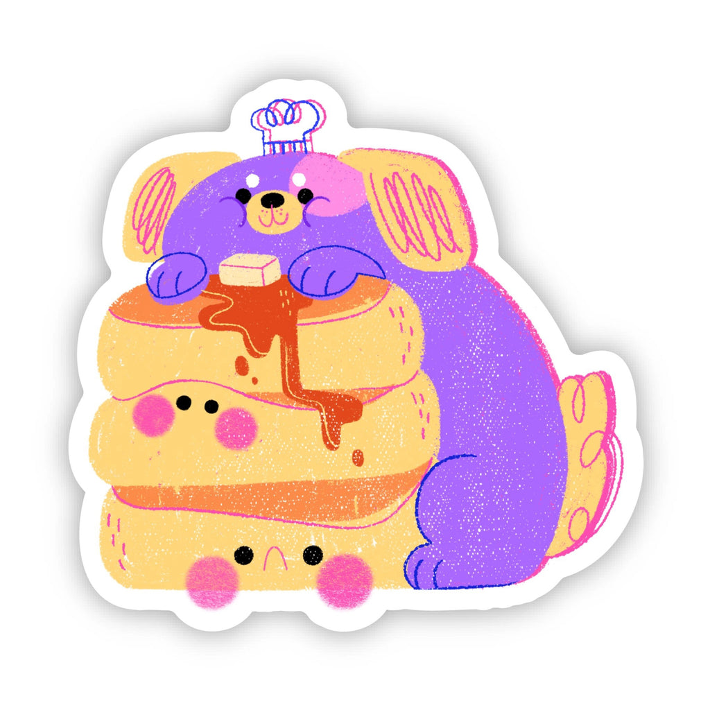 Fluffy Pancakes Dog Chef Sticker.