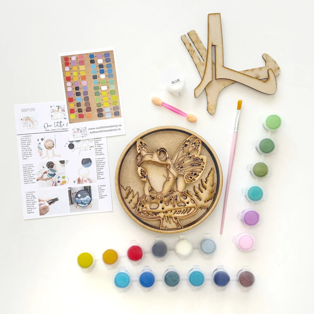 Flutter Frog Shadow Box Kit                                            contents.