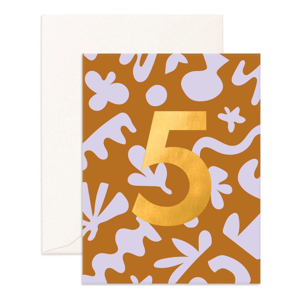 Foil No. 5 Birthday Card.