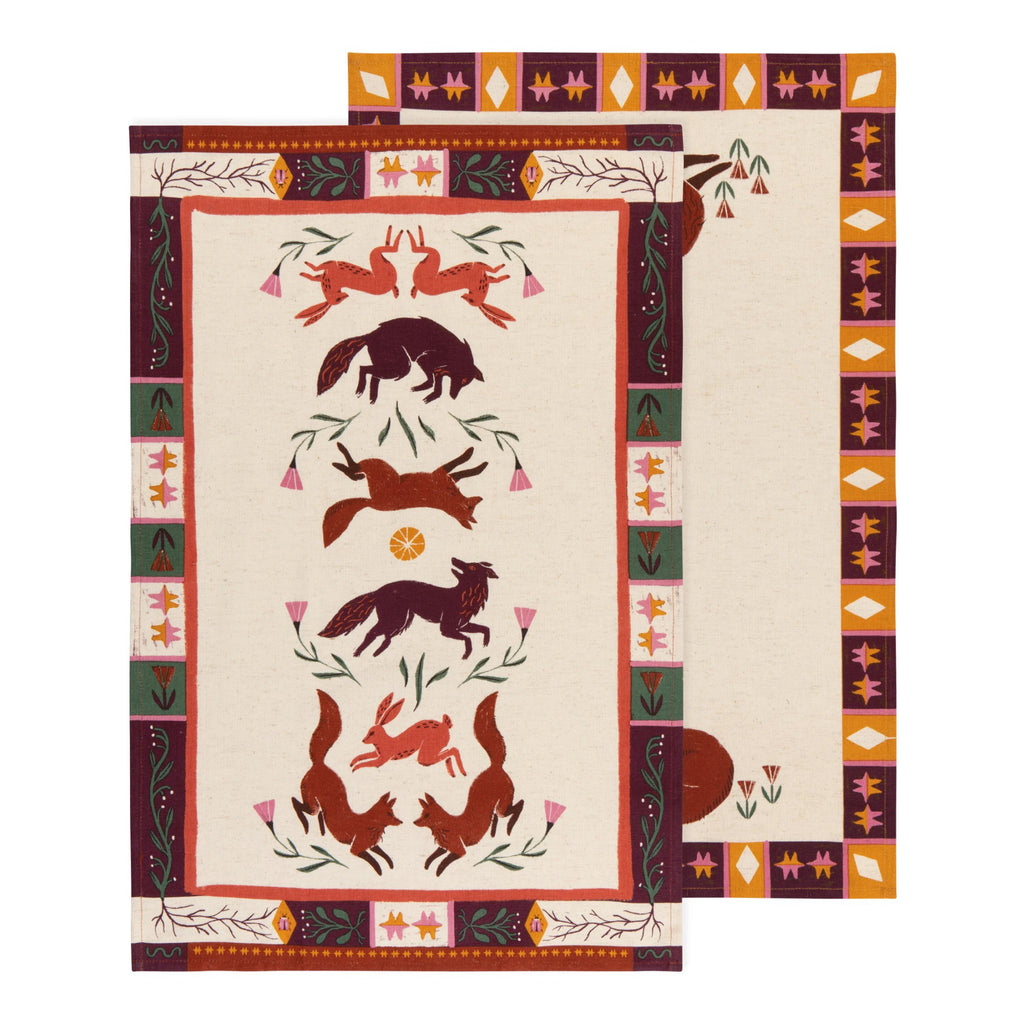 Folktale Dishtowels Set of 2.