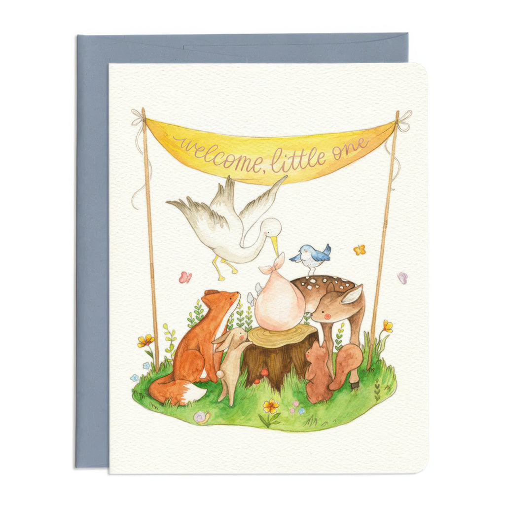 Forest Friends Baby Card.