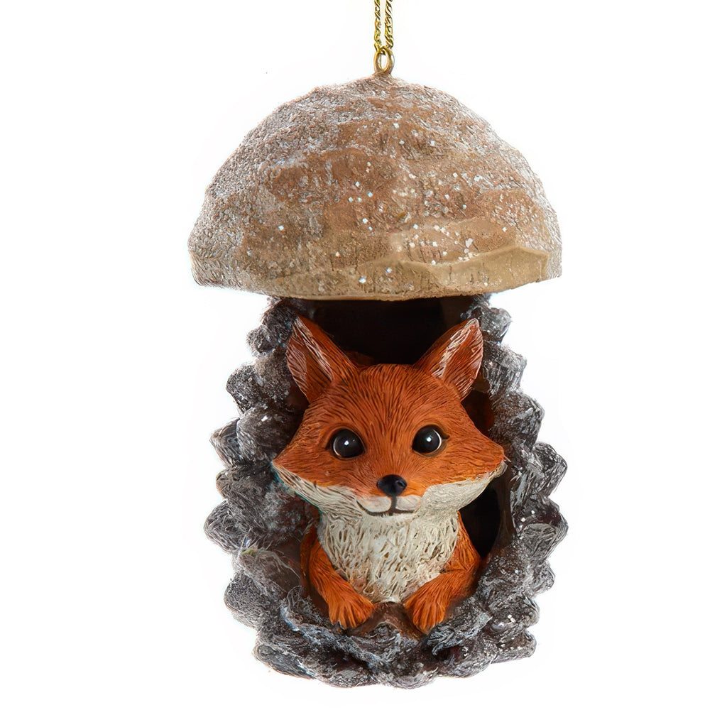 Fox In Mushroom Ornament - fox.