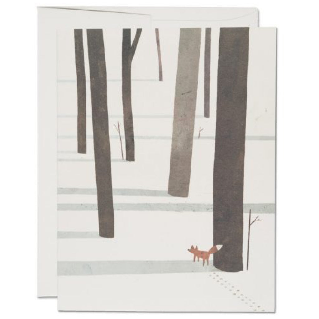 Fox In The Snow Holiday Card.