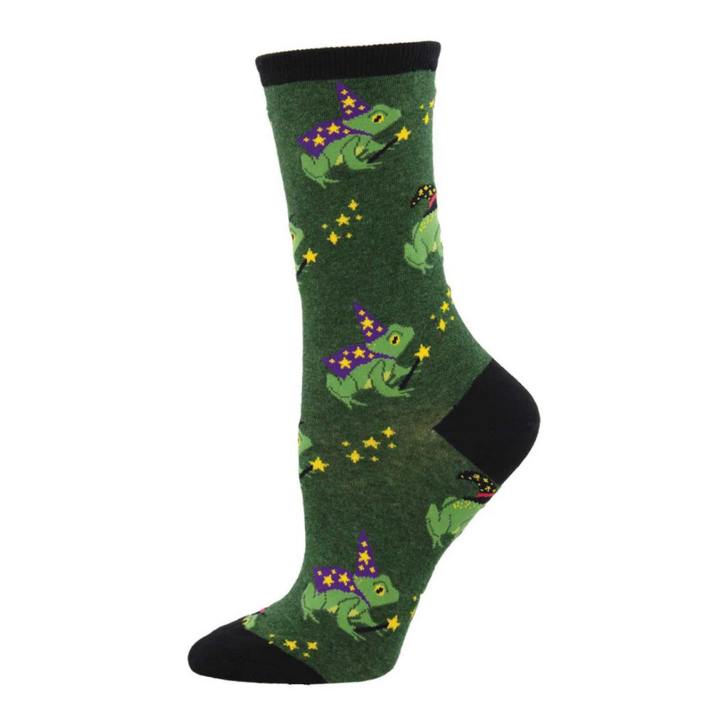 Freaky Frogs Socks Green Heather.