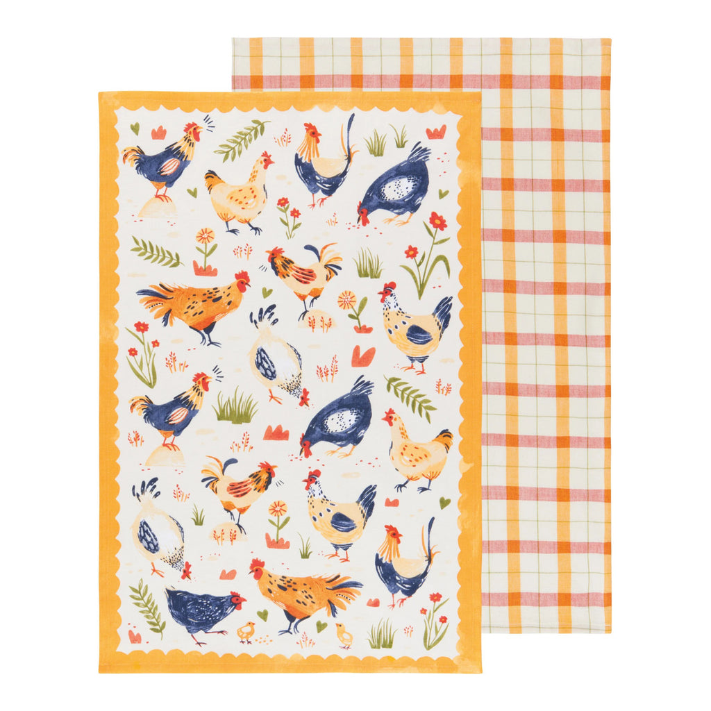 Free Range Printed Dishtowels Set of 2.