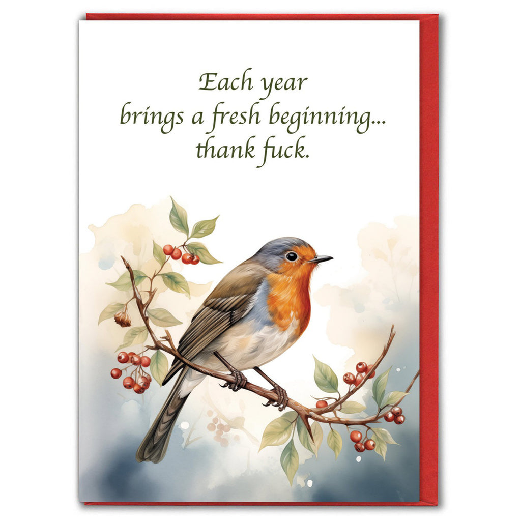 Fresh Beginning Robin New Year Card.