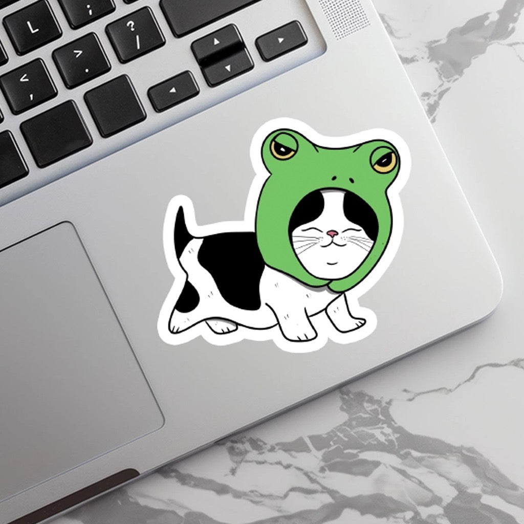 Frog Cat Sticker on computer.