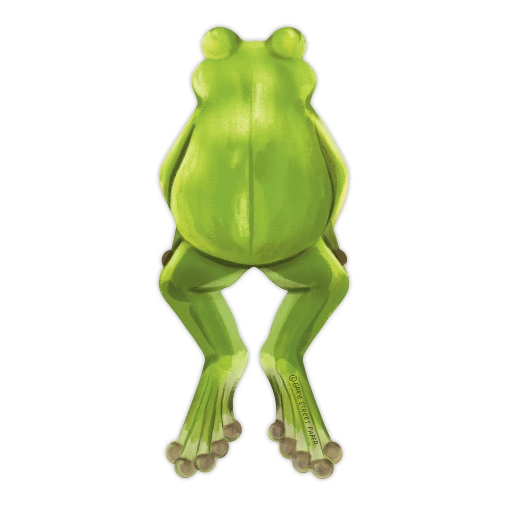 Frog Die-Cut Bookmark back view.