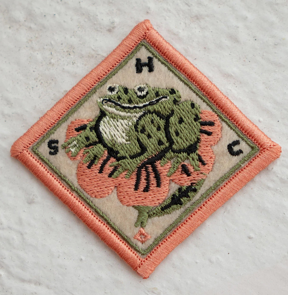 Frog Flower Felt Sticky Patch.