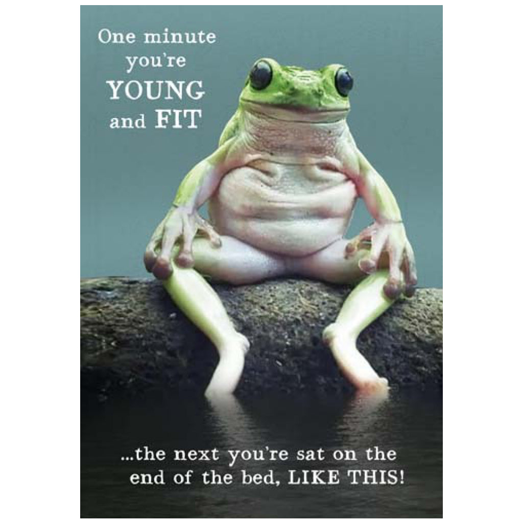 Frog Young & Fit Birthday Card.