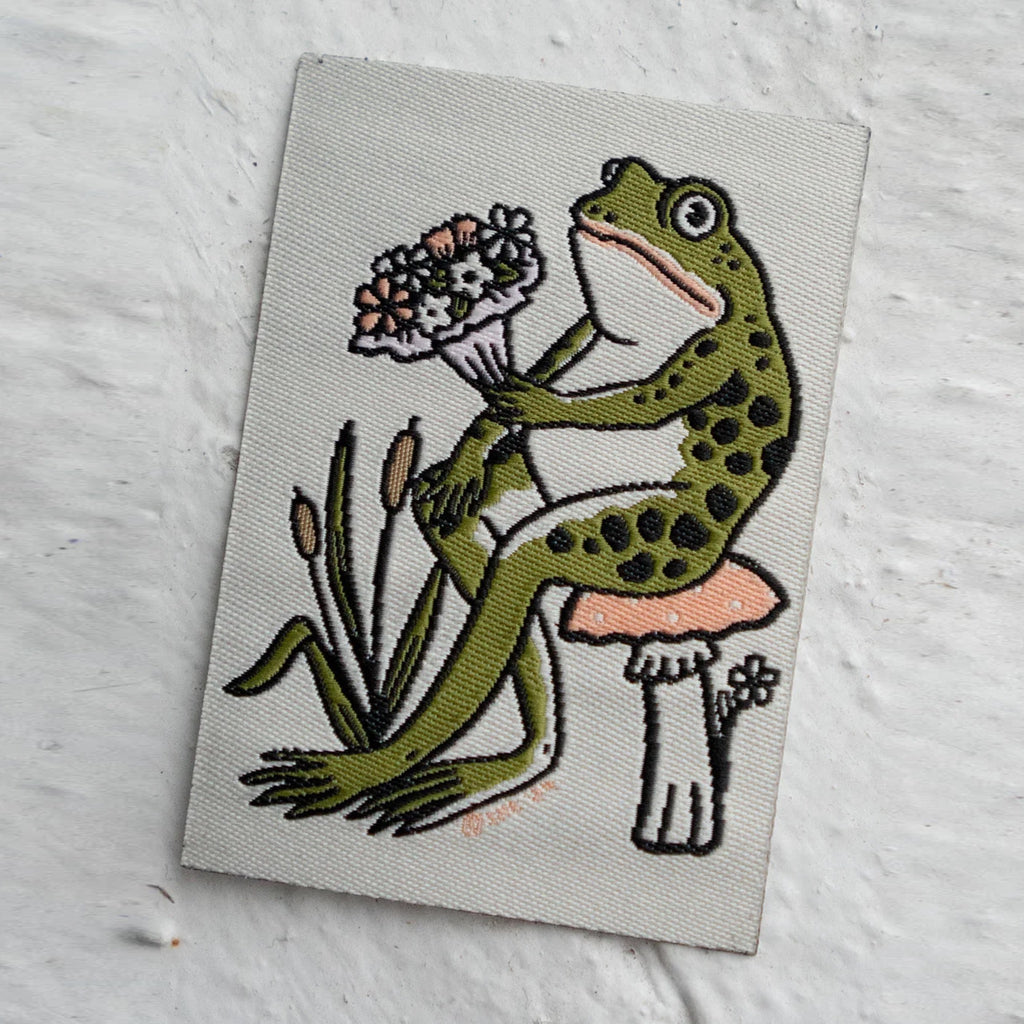 Froggy Bouquet Woven Sticky Patch.