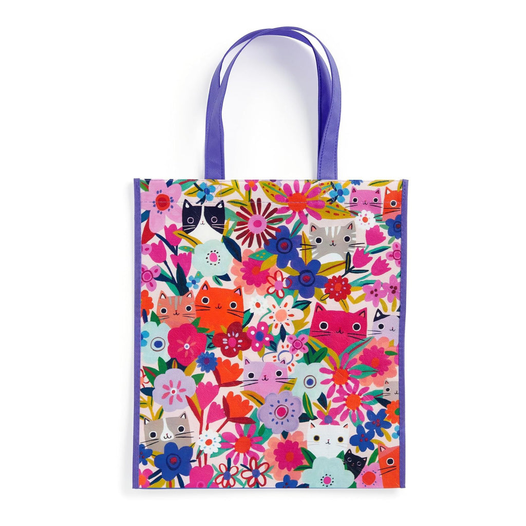 Front of Blooming Cats Reusable Shopping Bag.