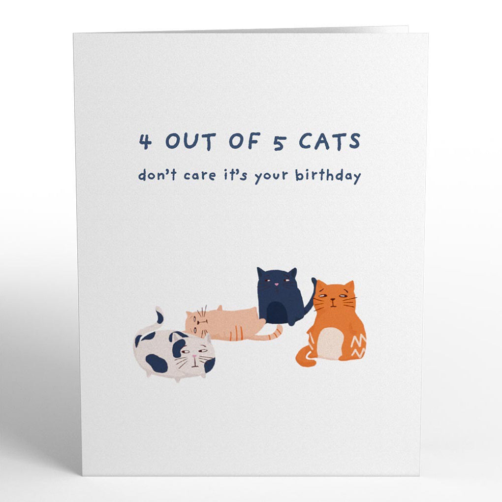 Front of Cats Don't Care Birthday PopPals Card.