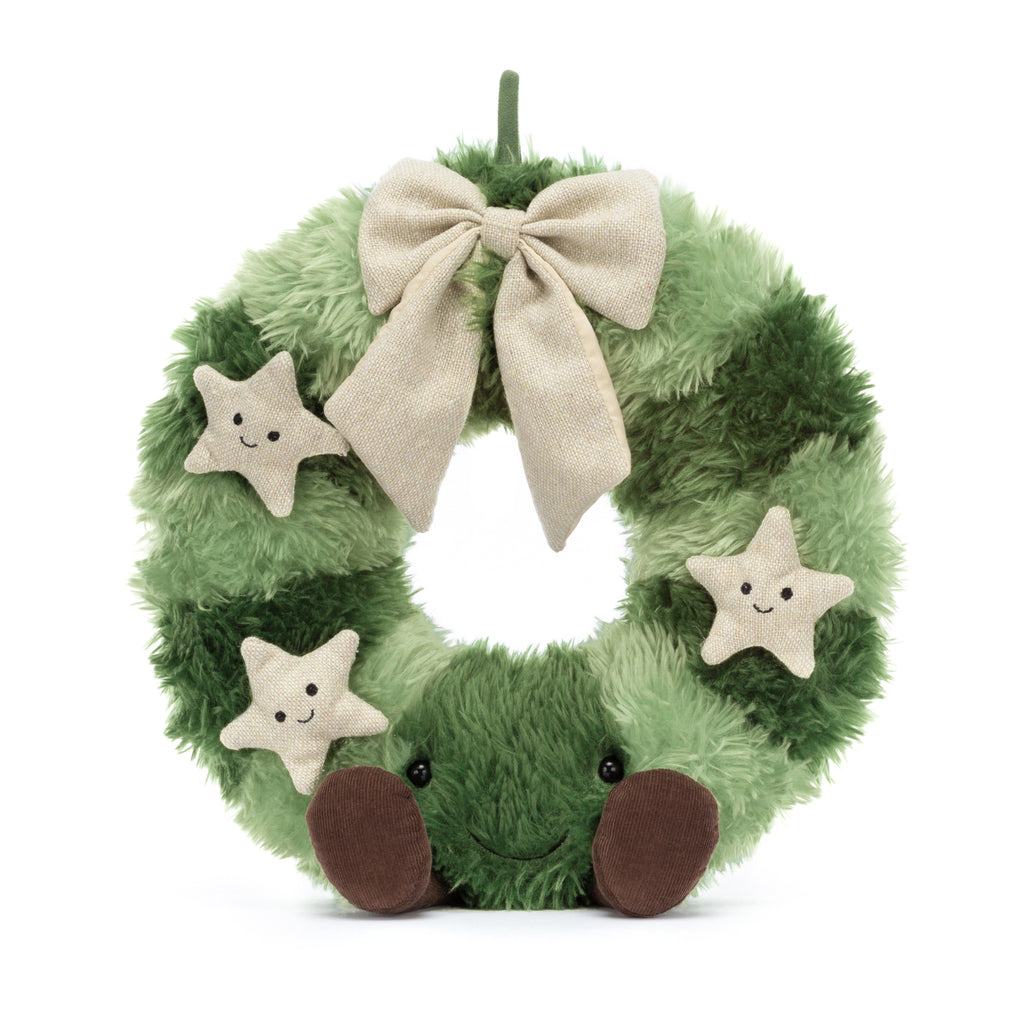 Front of Jellycat Amuseables Nordic Spruce Wreath.